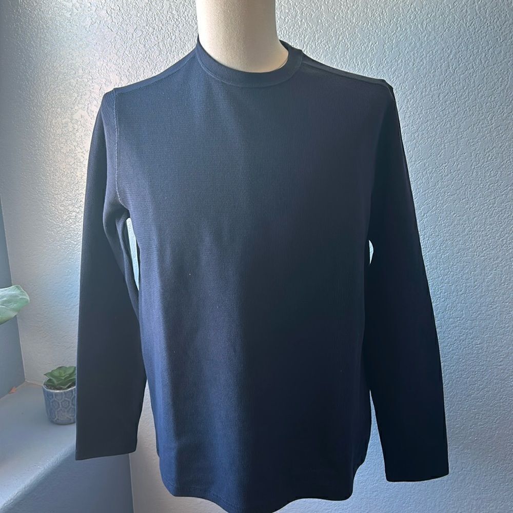 Banana Republic Men's Textured Double Knit Crew Pullover, Blue, Size Small, NWT
